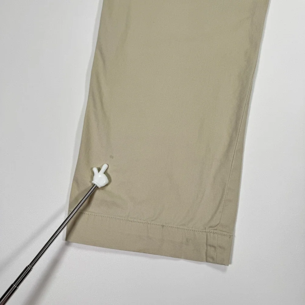 VTG Polo Ralph Lauren Mens Preston Chinos Pants 34x30 Khaki Flat Front Cotton